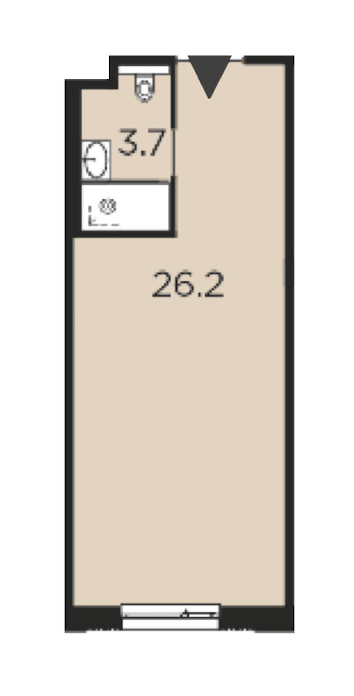 Квартира студия 29.9 м², 9/9 эт., Апарт-отель «Moskovsky Avenir»